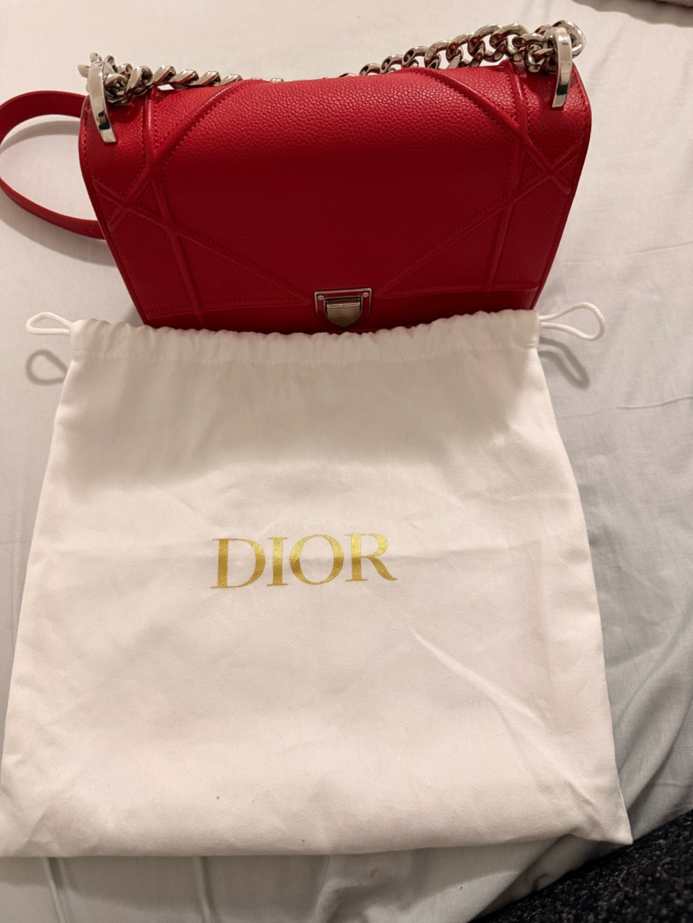 Dior Diorama Red Leather Purse - Picture 12 of 15